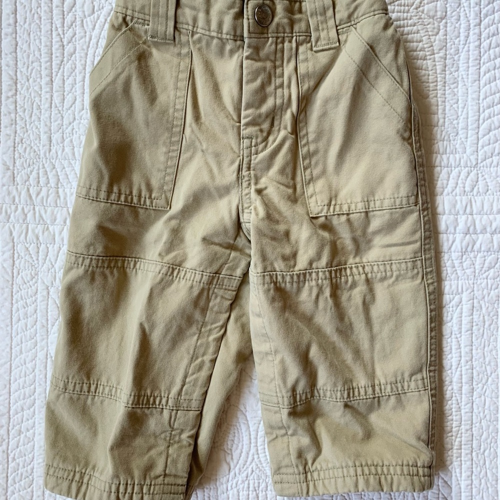 Gap Jersey Lined Khaki Cargo Pants Size 12-18 Months